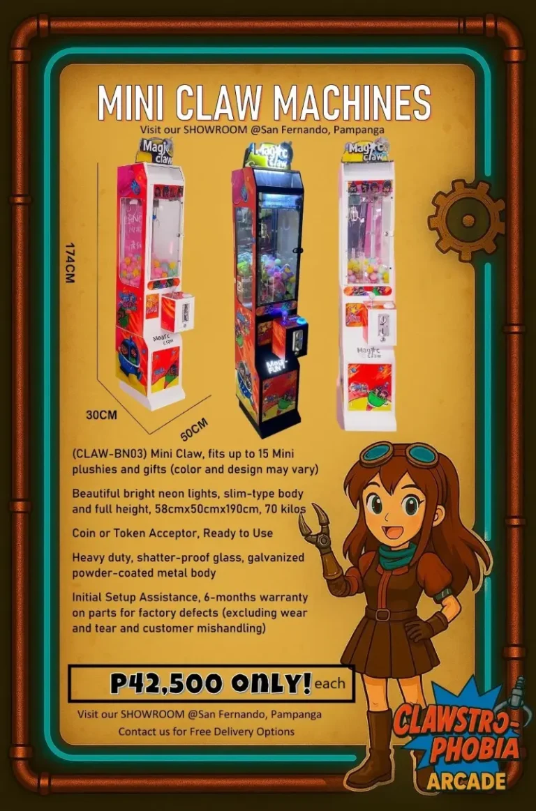 Mini claw machines for sale Pampanga – slim arcade vending machine