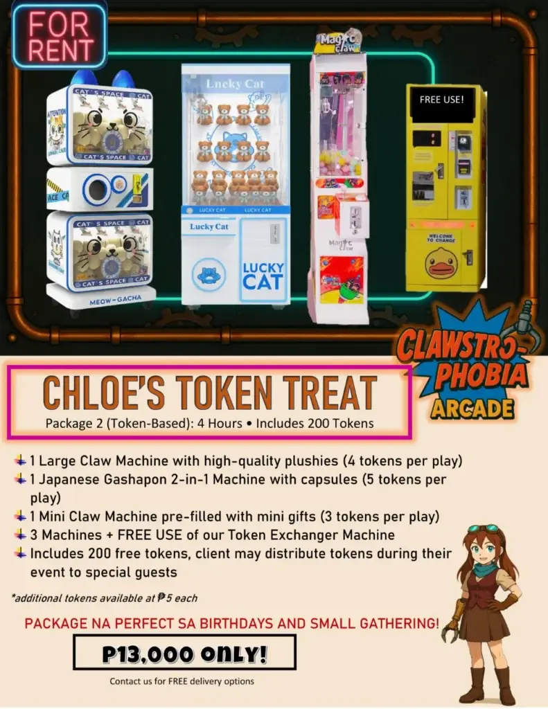 Chloe’s Token Treat arcade machine rental in Pampanga