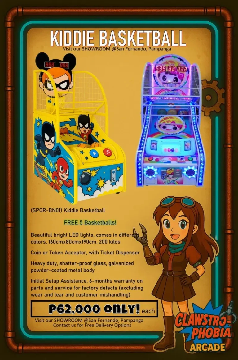 Kiddie basketball arcade machine for sale Pampanga – coin-operated game with LED lights
