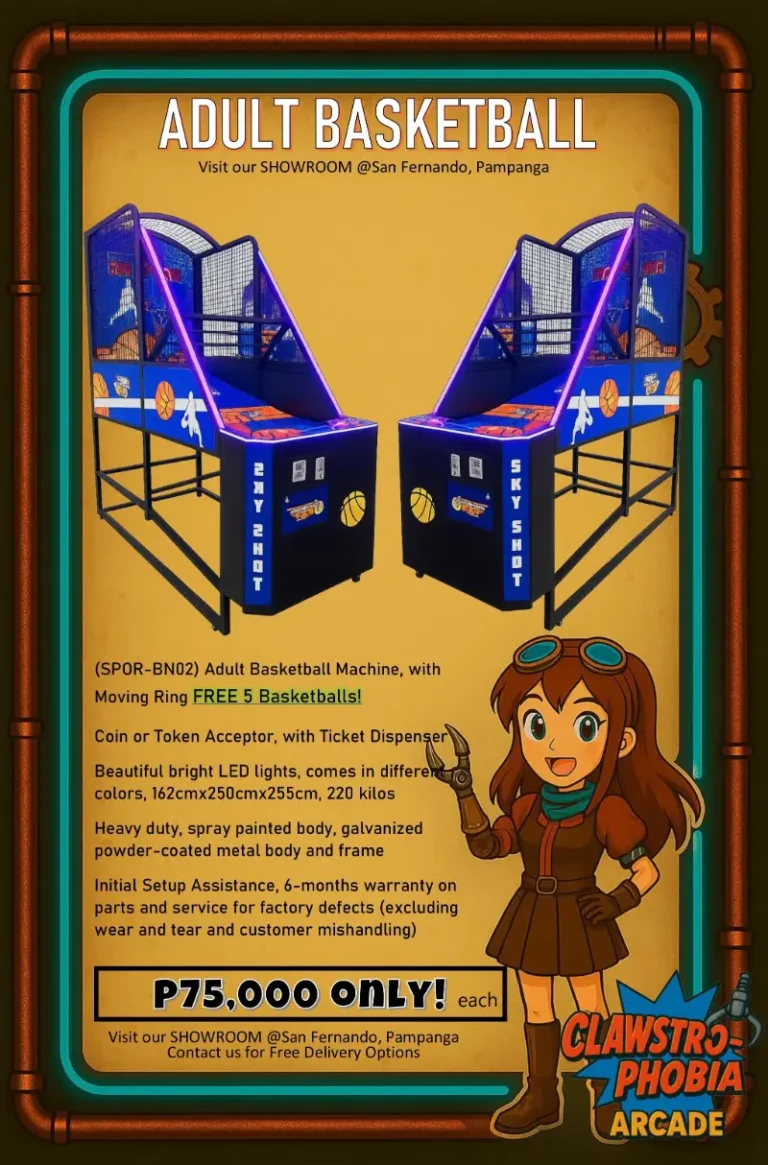 Adult basketball arcade machine for sale Pampanga – moving ring game with ticket dispenser