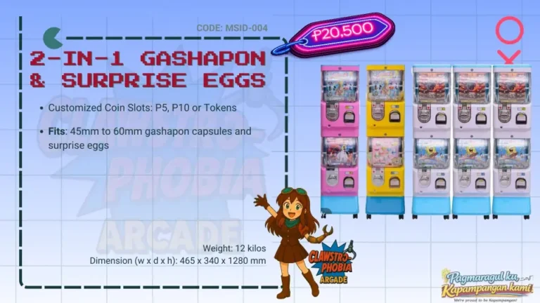 Brand New 2-in-1 Non-Electric Gashapon Capsule Egg Surprise Arcade Machine for Sale