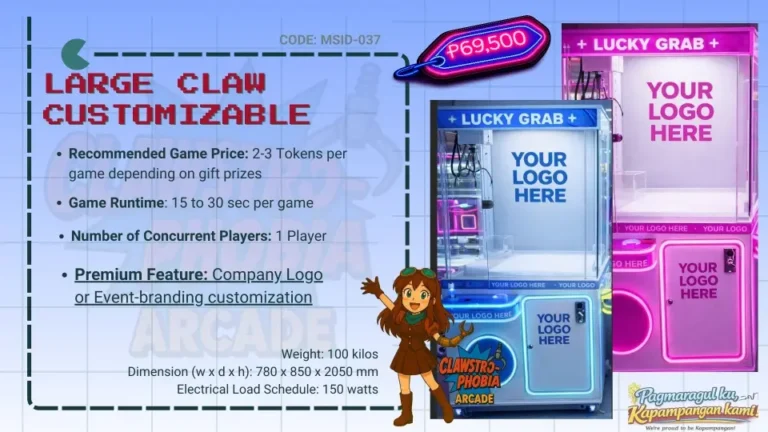 Customizable Logo Claw Machine Full Size for Arcade Machine for Sale