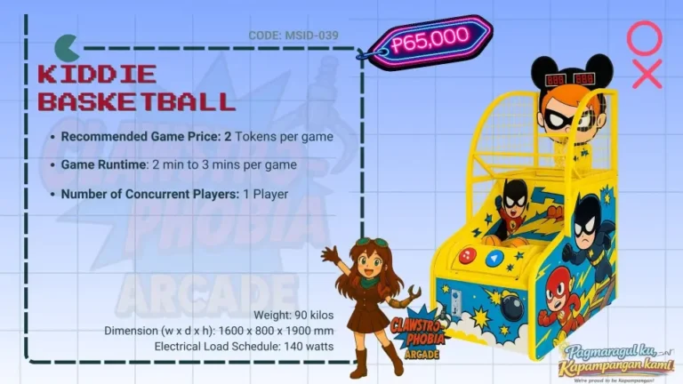 Kiddie Basketball Coin or Token operated Arcade Machine for Sale