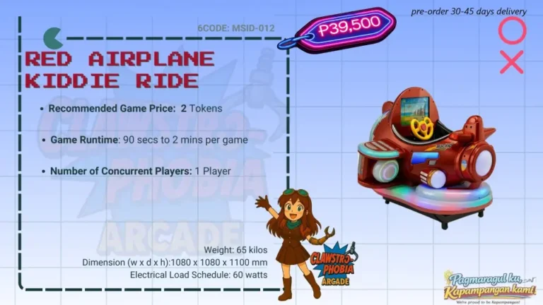 Kiddie Ride Token Coin Operated Airplane with Flat Screen Arcade Machine