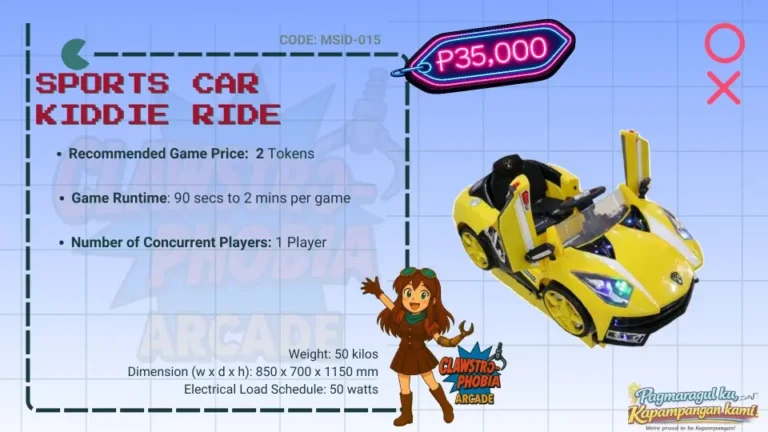 Kiddie Ride Token Coin Operated Sports Car Arcade Machine