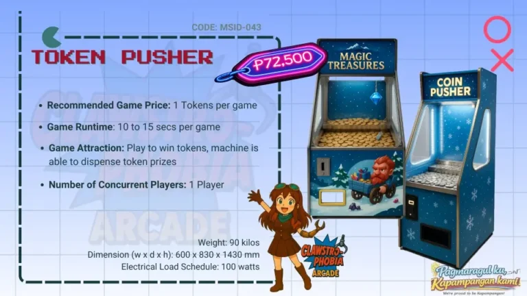 Token Pusher Waterfall Coins Arcade Machine Game For Sale