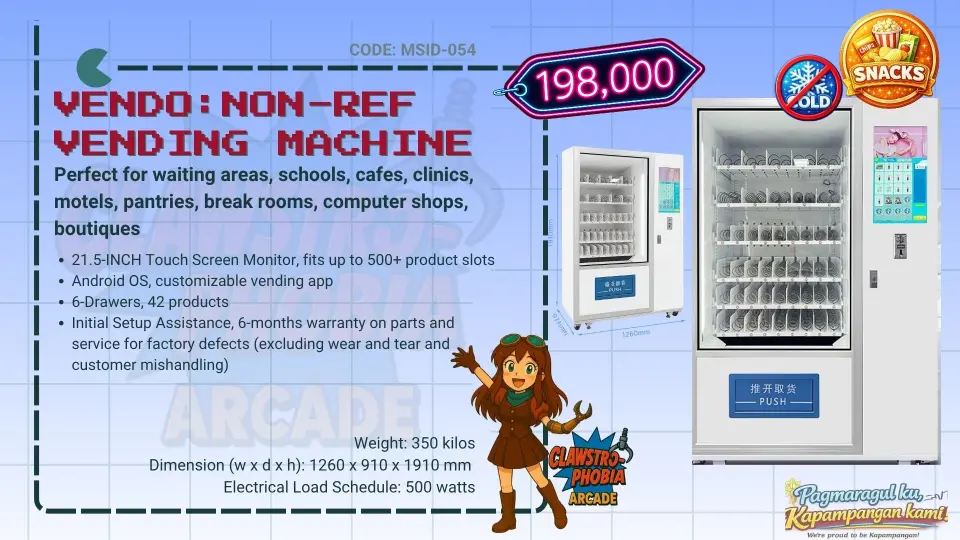 Non-Ref Snack Vending Machine with Touch Screen For Sale